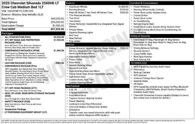 2020 Chevrolet Silverado 2500HD 4WD Crew Cab Standard Bed LT