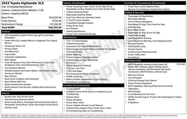 2024 Toyota Highlander XLE