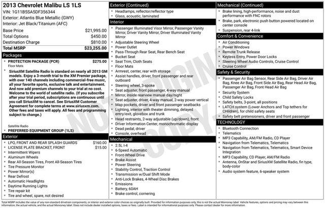 2013 Chevrolet Malibu 1LS