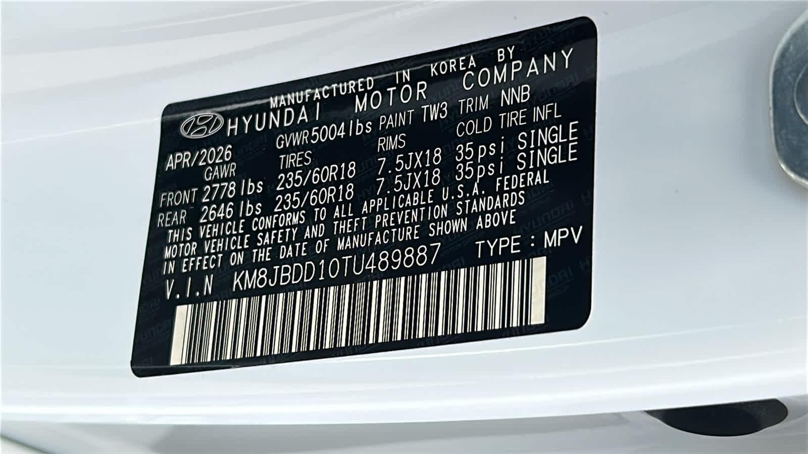 New 2026 Creamy White Pearl Hyundai SEL AWD image 60