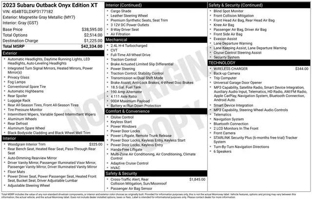 2023 Subaru Outback Onyx Edition XT