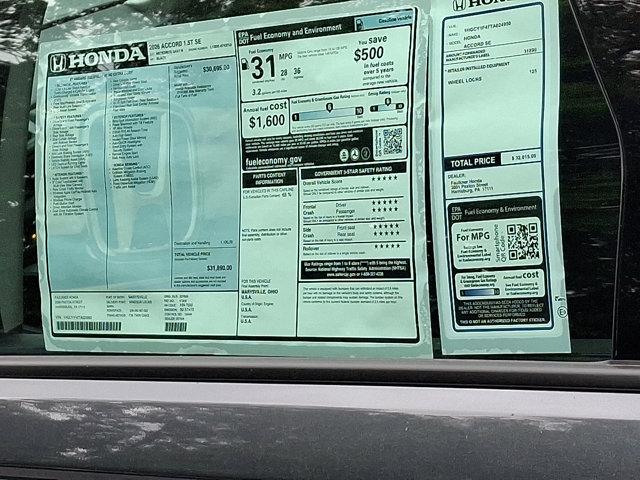 2026 Honda Accord Sedan SE