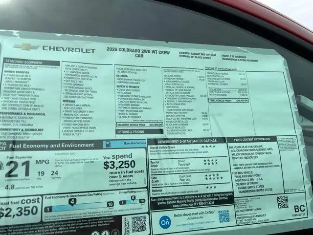 2026 Chevrolet Colorado WT, RWD