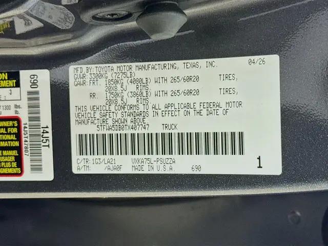 2026 Toyota Tundra Platinum CrewMax 5.5' Bed