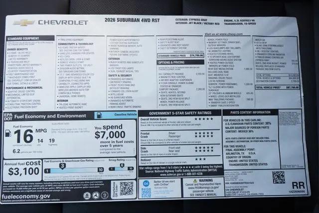 2026 Chevrolet Suburban RST, 4WD