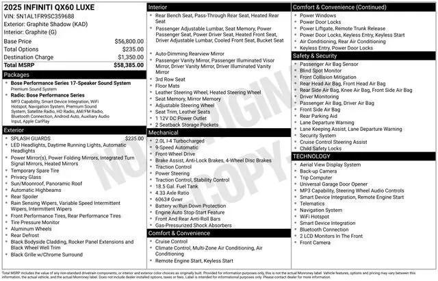2025 INFINITI QX60 LUXE for sale in Fort Myers, FL