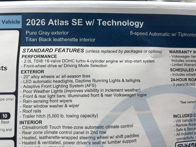 2026 Volkswagen Atlas SE with Technology