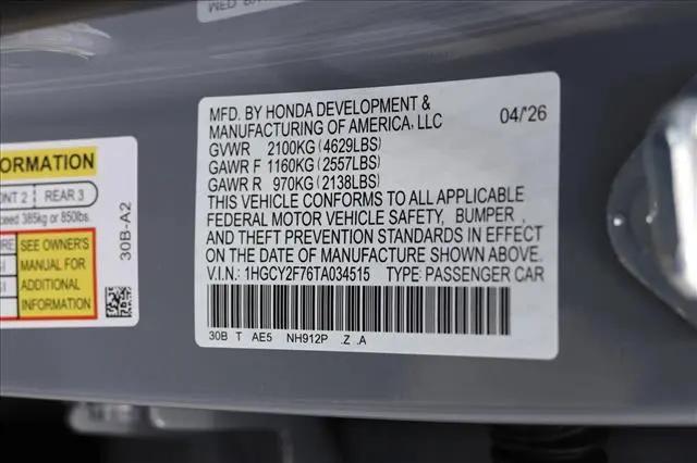 2026 Honda Accord Sedan Sport-L