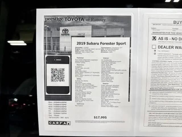 2019 Subaru Forester Sport