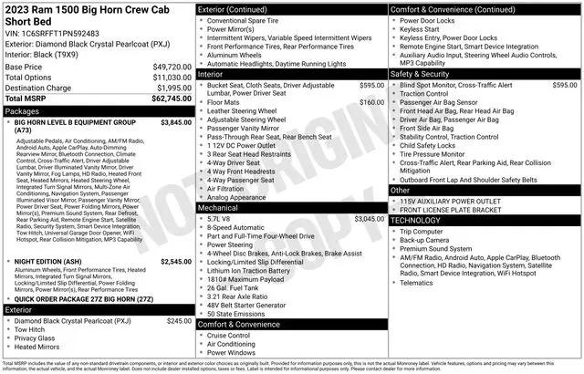 2023 Ram 1500 Big Horn Crew Cab 4x4 5'7" Box