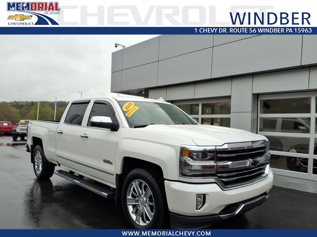 White (Iridescent Pearl Tricoat) 2018 Chevrolet Silverado 1500 High Country Crew Cab 4WD Pickup Truck Four-Wheel Drive Automatic