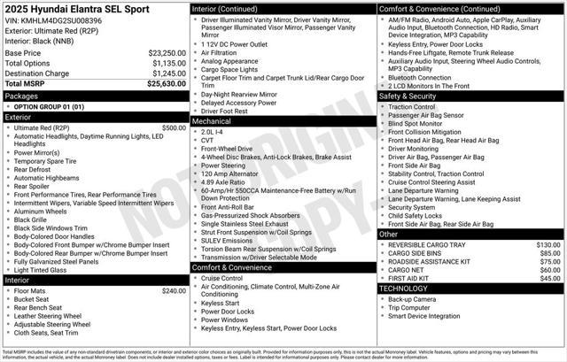 2025 Hyundai Elantra SEL Sport