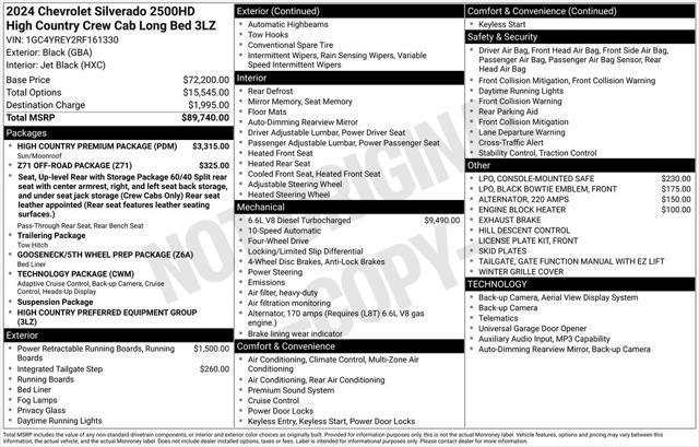 2024 Chevrolet Silverado 2500HD 4WD Crew Cab Long Bed High Country