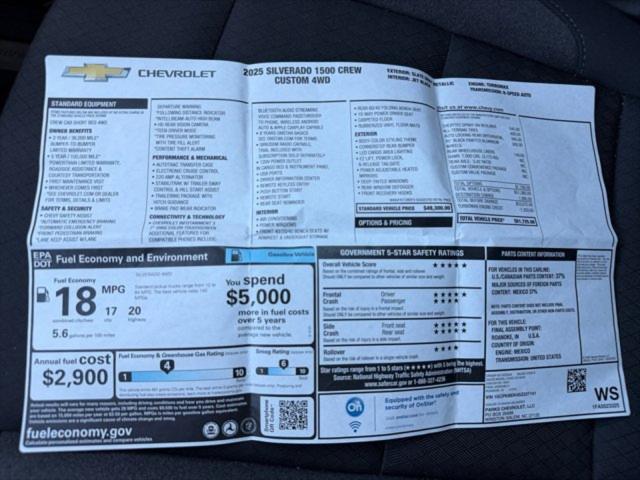 2025 Chevrolet Silverado 1500 4WD Crew Cab Short Bed Custom