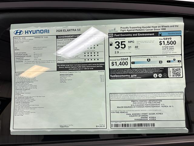2026 Hyundai Elantra SE