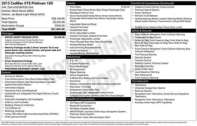 2013 Cadillac XTS Platinum