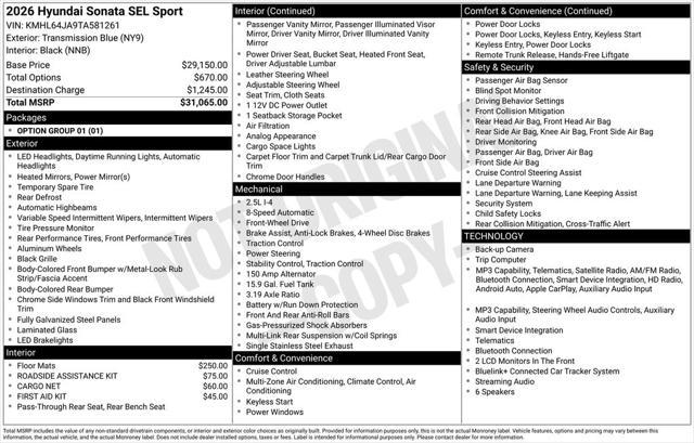 2026 Hyundai Sonata SEL Sport