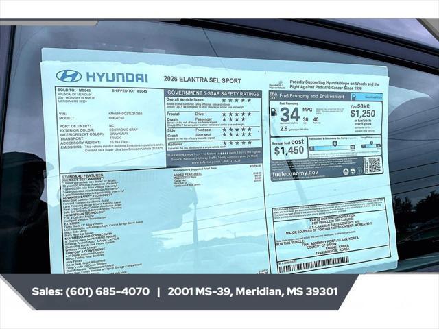 2026 Hyundai Elantra SEL Sport