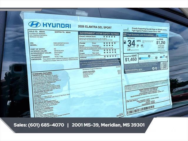 2026 Hyundai Elantra SEL Sport
