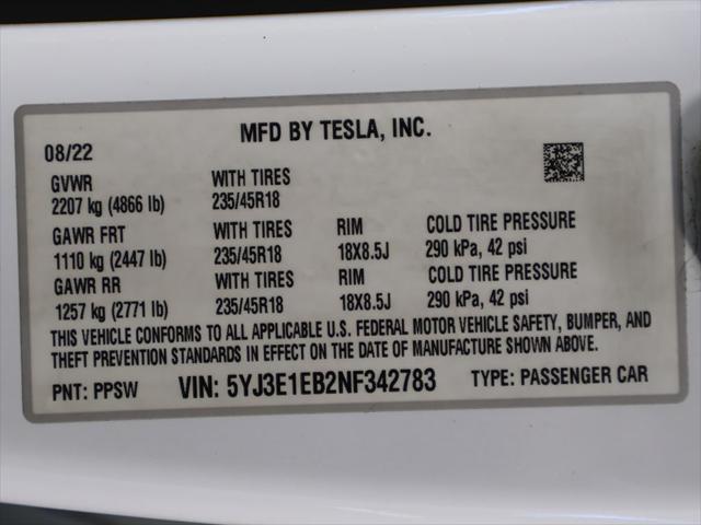 2022 Tesla Model 3 Long Range Dual Motor All-Wheel Drive