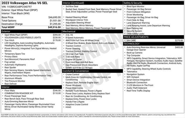 2023 Volkswagen Atlas 3.6L V6 SEL