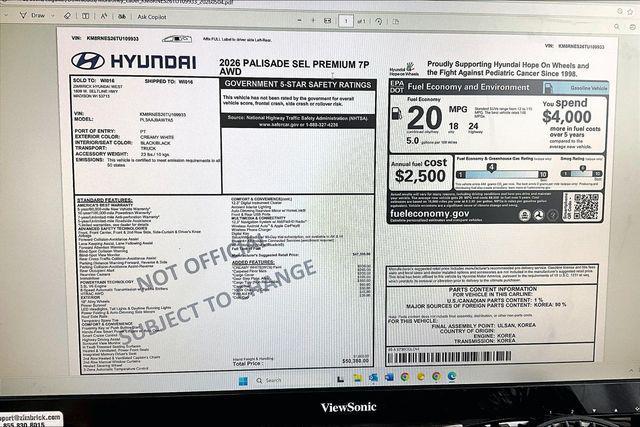 2026 Hyundai Palisade SEL Premium