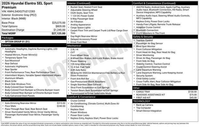 2026 Hyundai Elantra SEL Sport Premium