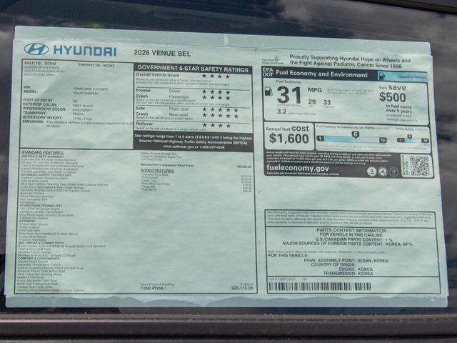 2026 Hyundai Venue SEL