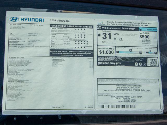 2026 Hyundai Venue SE