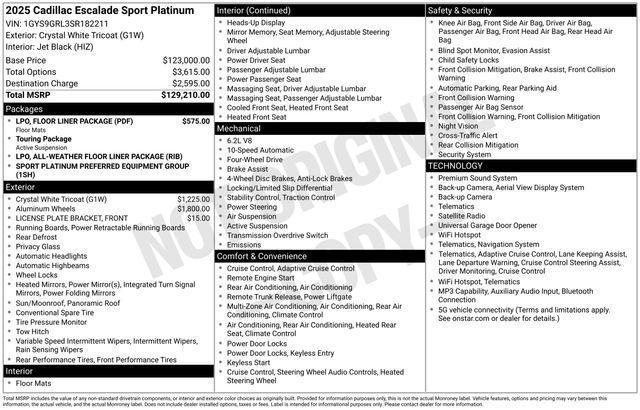 2025 Cadillac Escalade Sport Platinum