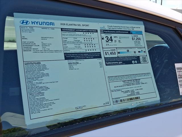 2026 Hyundai Elantra SEL Sport