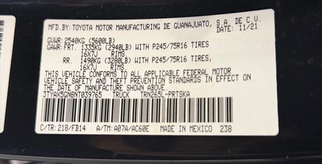 2022 Toyota Tacoma SR
