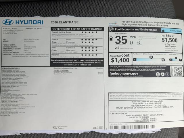 2026 Hyundai Elantra SE