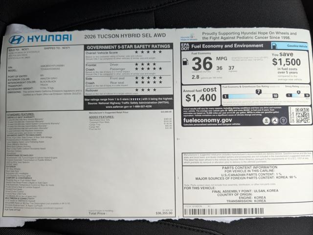 2026 Hyundai Tucson Hybrid SEL