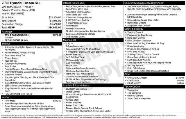 2026 Hyundai Tucson SEL