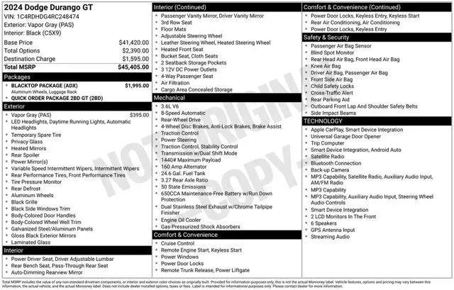 2024 Dodge Durango GT RWD for sale in D'Iberville, MS