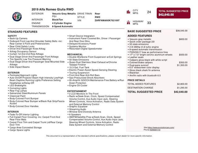 2019 Alfa Romeo Giulia RWD
