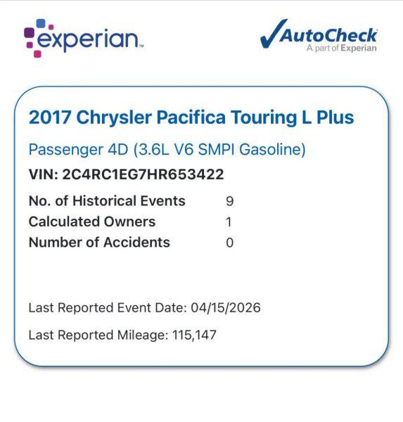 2017 Chrysler Pacifica Touring-L Plus