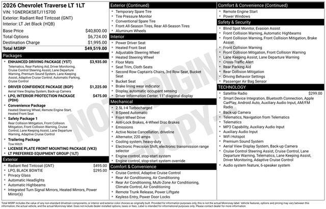 2026 Chevrolet Traverse FWD LT
