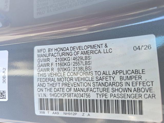 2026 Honda Accord Sedan Sport