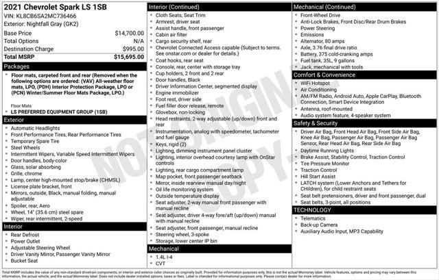 2021 Chevrolet Spark FWD LS Automatic