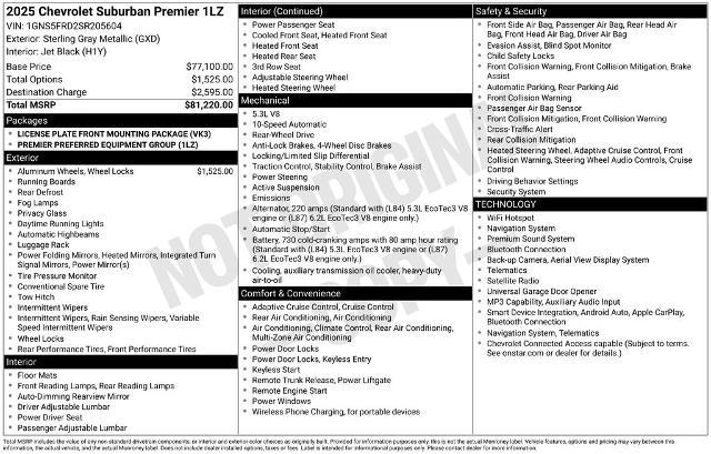 2025 Chevrolet Suburban 2WD Premier