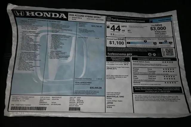 2026 Honda Accord Sedan Sport