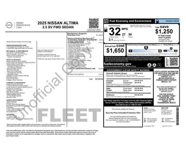 2025 Nissan Altima SV FWD