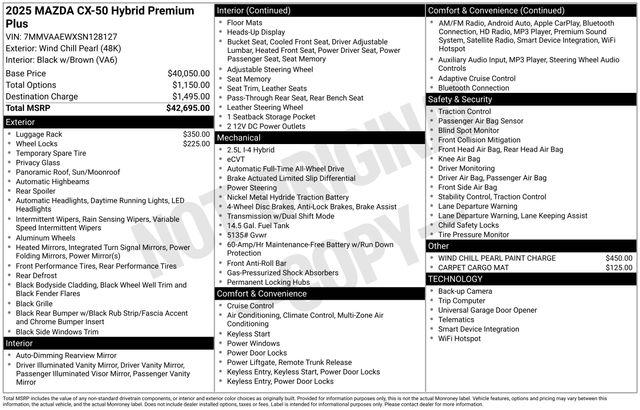 2025 Mazda CX-50 Hybrid Premium Plus Package