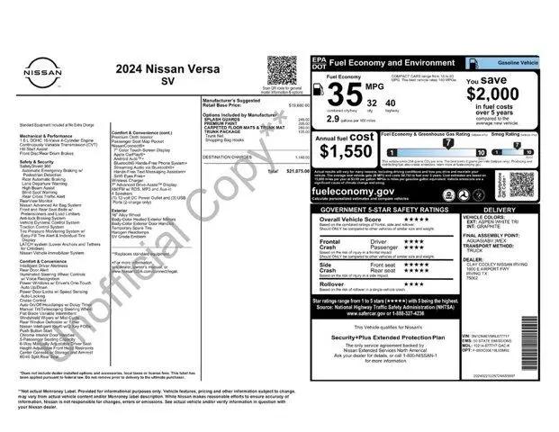 2024 Nissan Versa 1.6 SV for sale in D'Iberville, MS