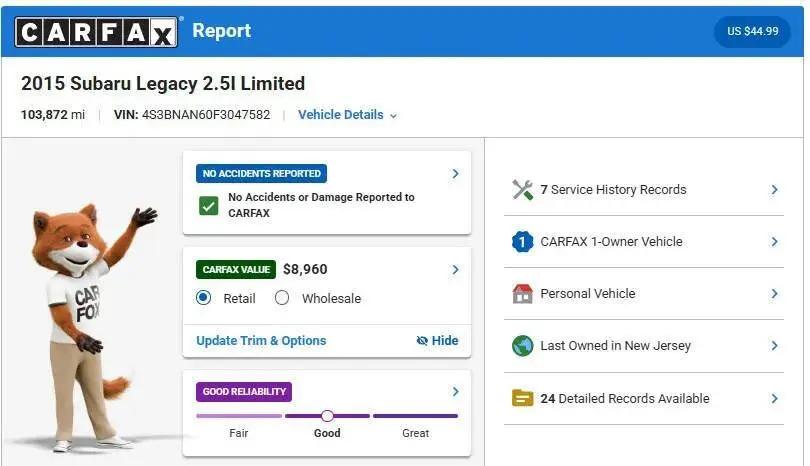 2015 Subaru Legacy 2.5i Limited