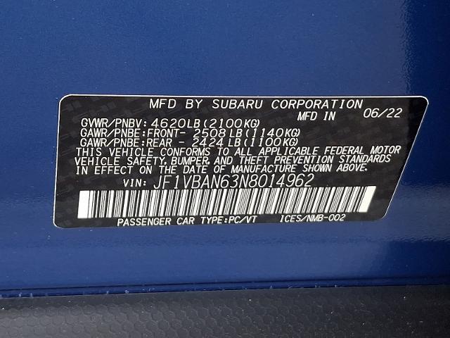 2022 Subaru WRX Limited