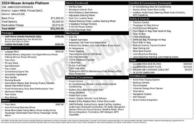 2024 Nissan Armada Platinum 4WD