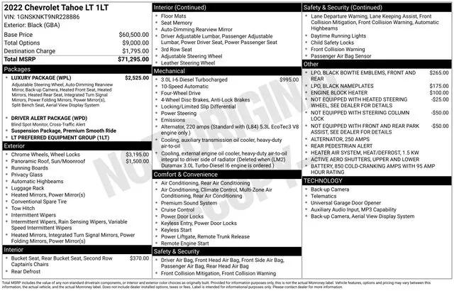 2022 Chevrolet Tahoe 4WD LT